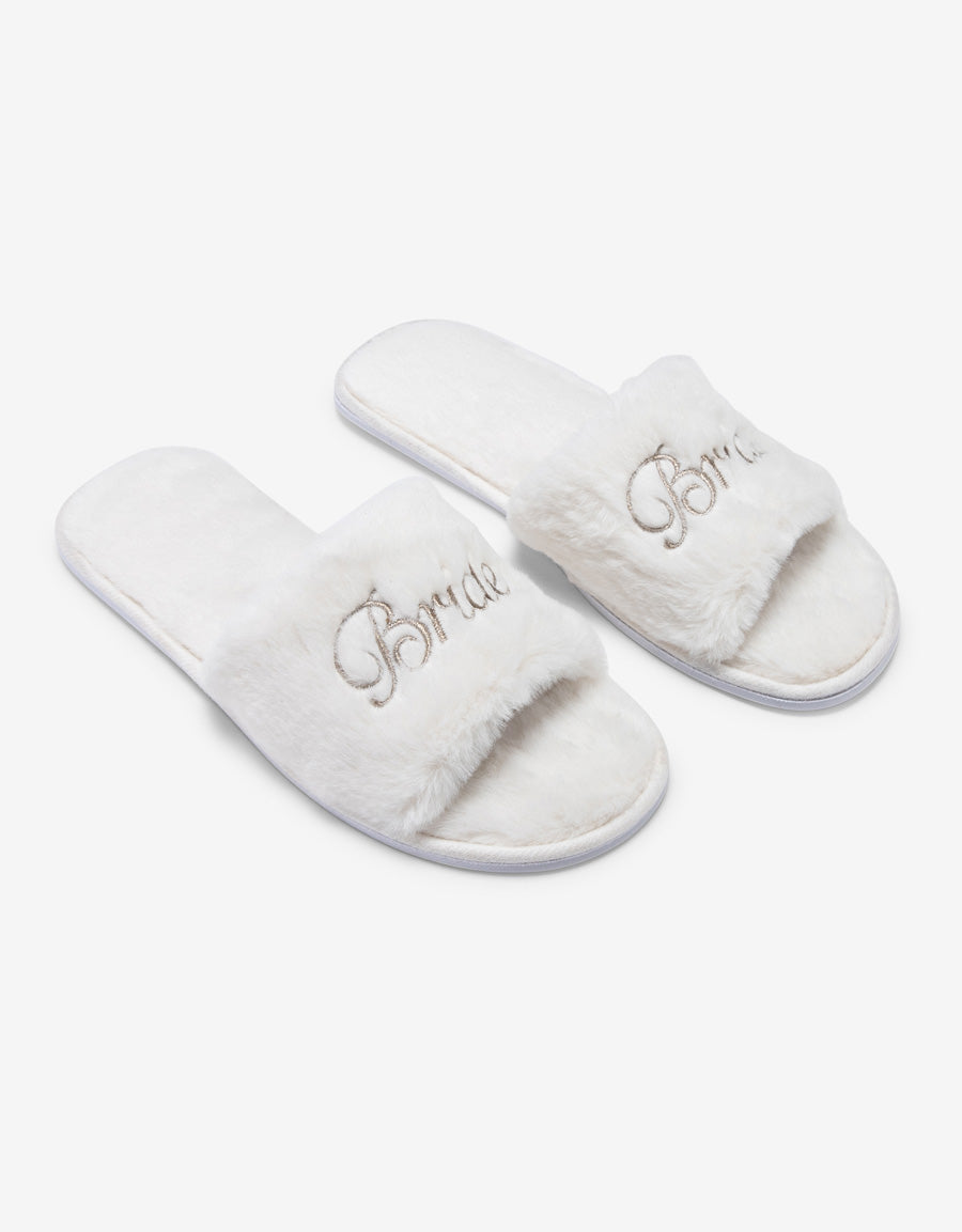 Embroidered Bridal Open Toe Slipper