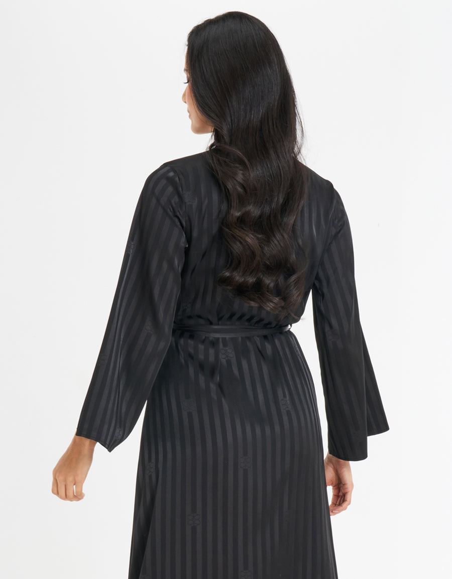 Satin Long Dress and Robe Set