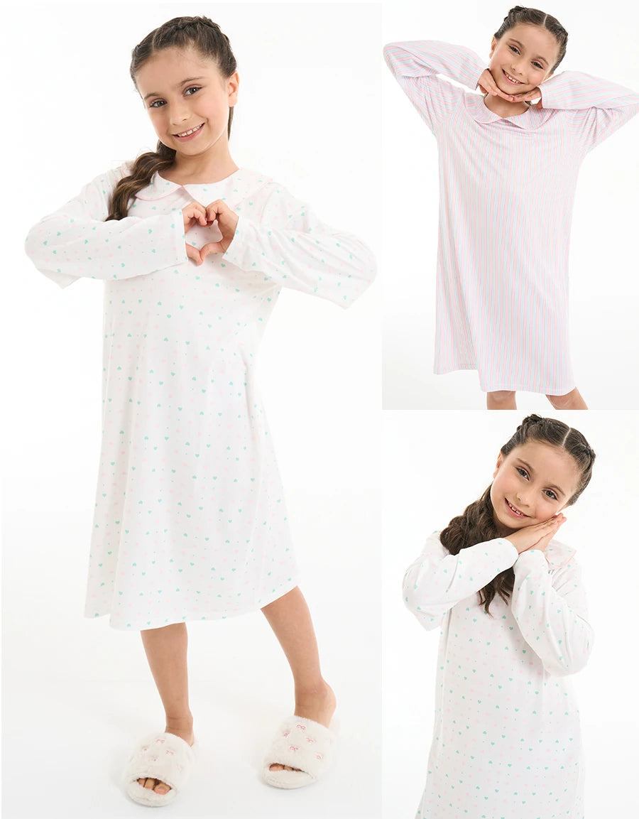 2-Pack Little Hearts Sleep Dresses