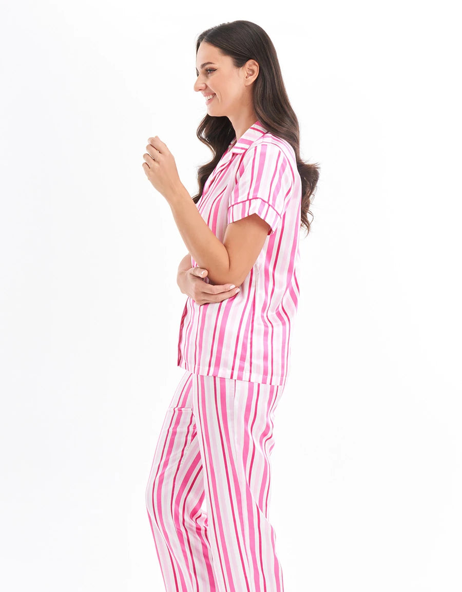 Striped Satin Pajama Set