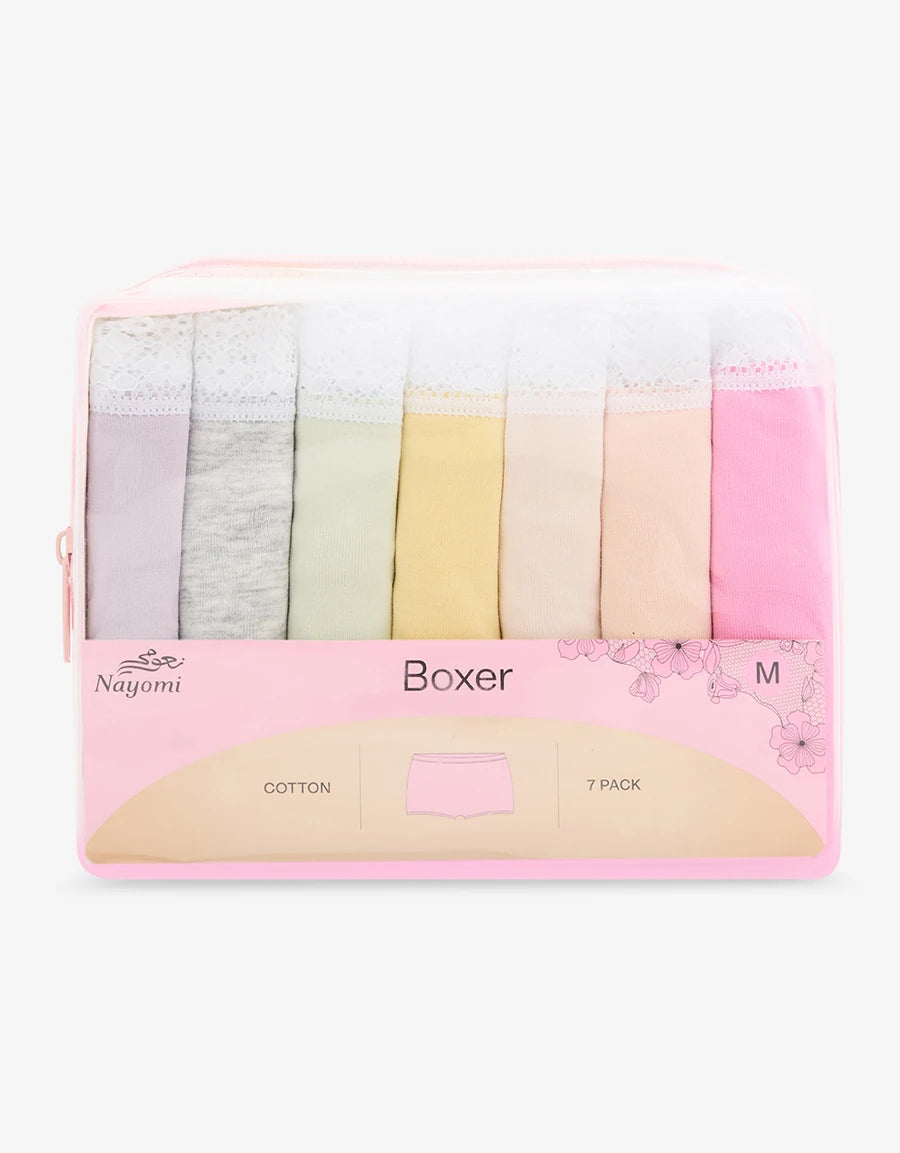 7-Pack Lace-Trim Cotton Hipster Panties