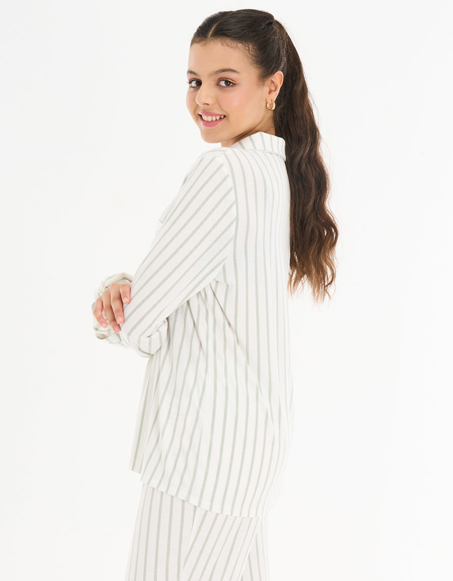Striped Long Sleeve Pajama Set