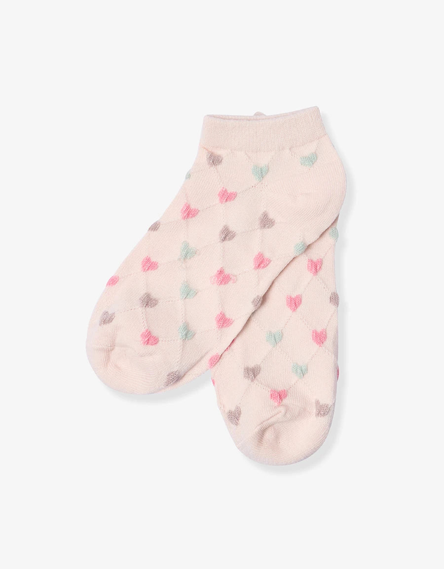 Heart Print Cotton Liner Socks