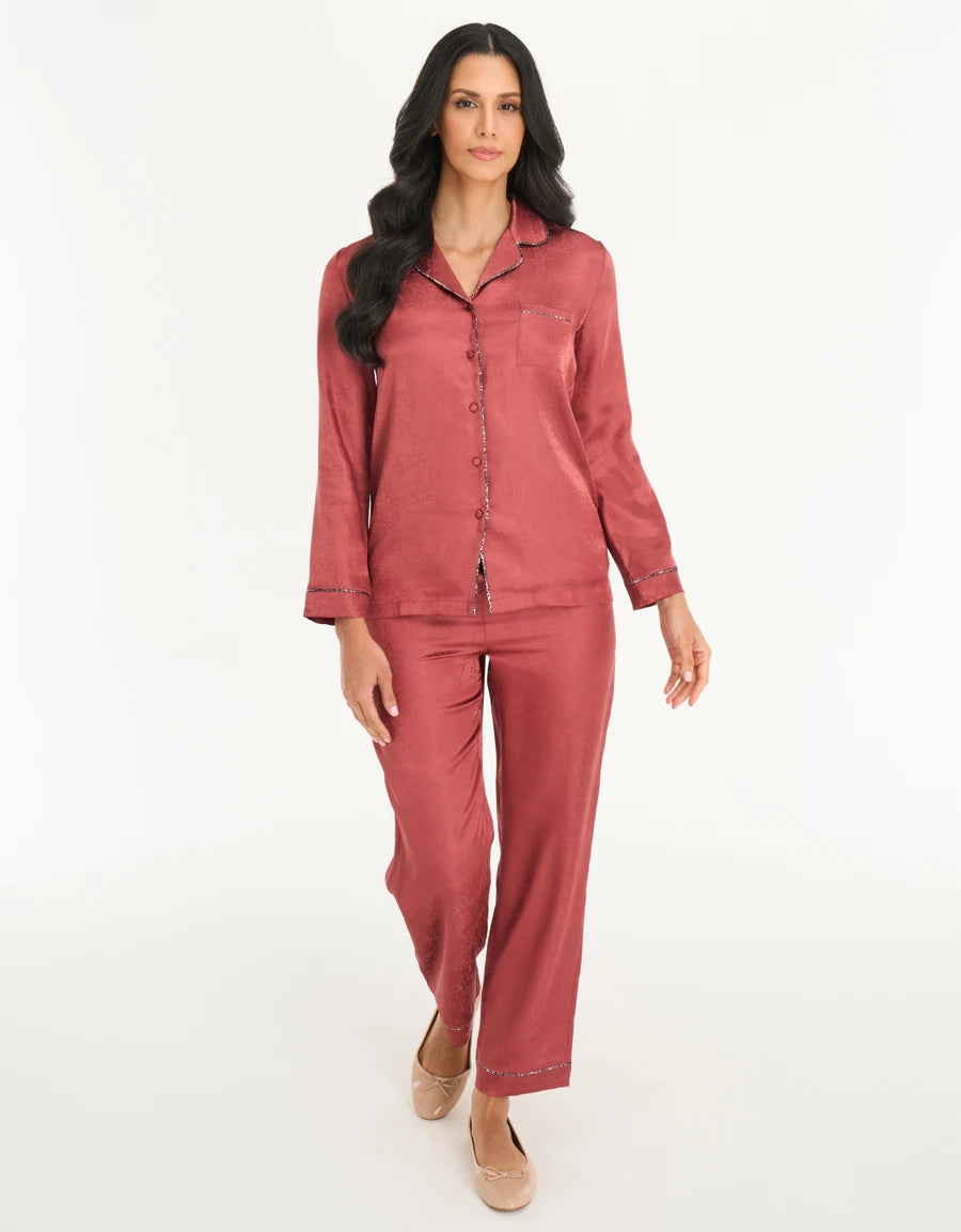 Jacquard Satin Pajama Set