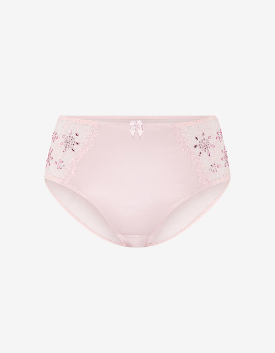 Sparkle Lace-Trim Satin Hipster Panty