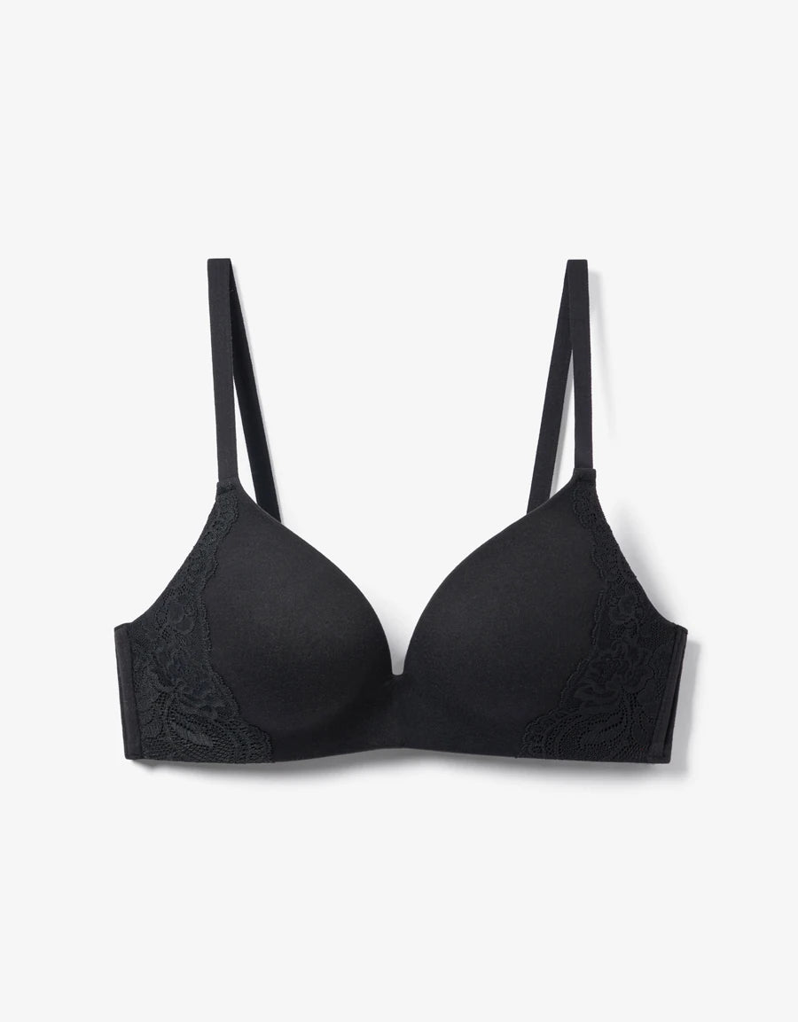 Lace-Trim Push-Up Plunge Bra