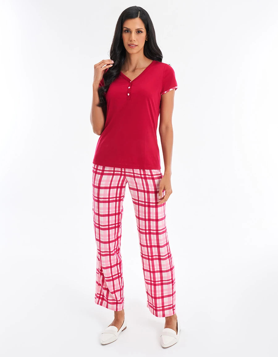 Checked Print Pajama Set