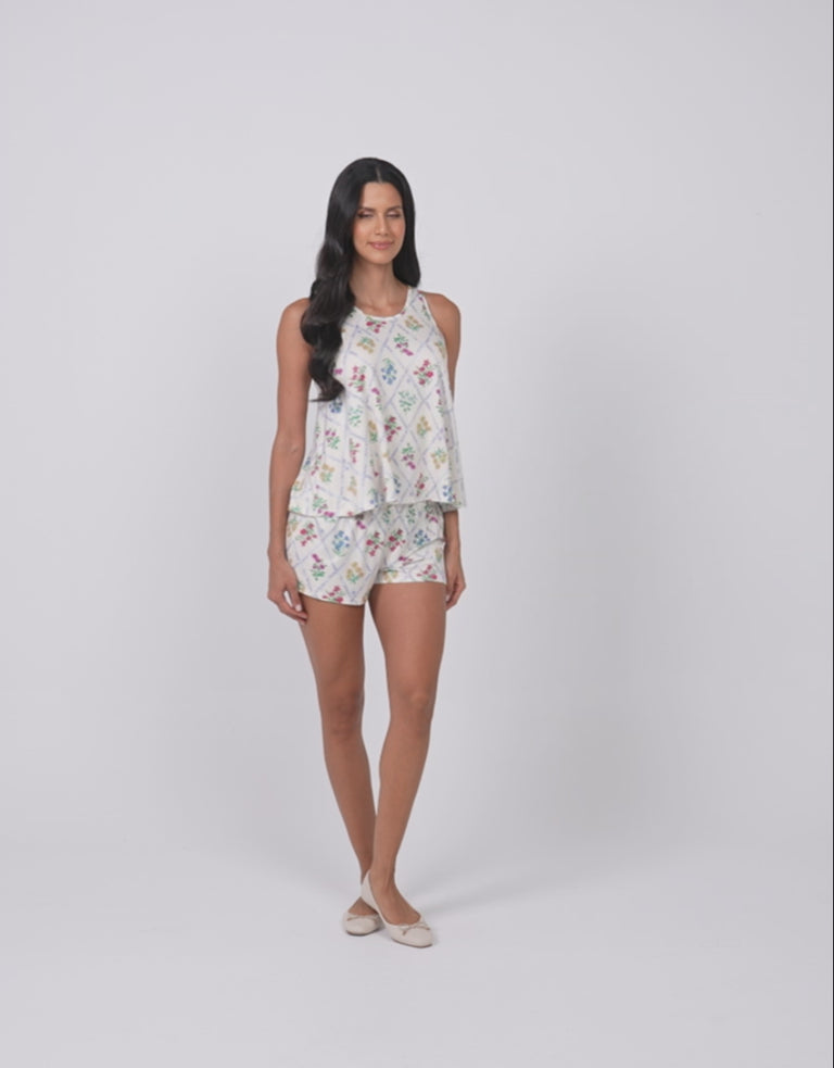 Floral Print Short Pajama Set