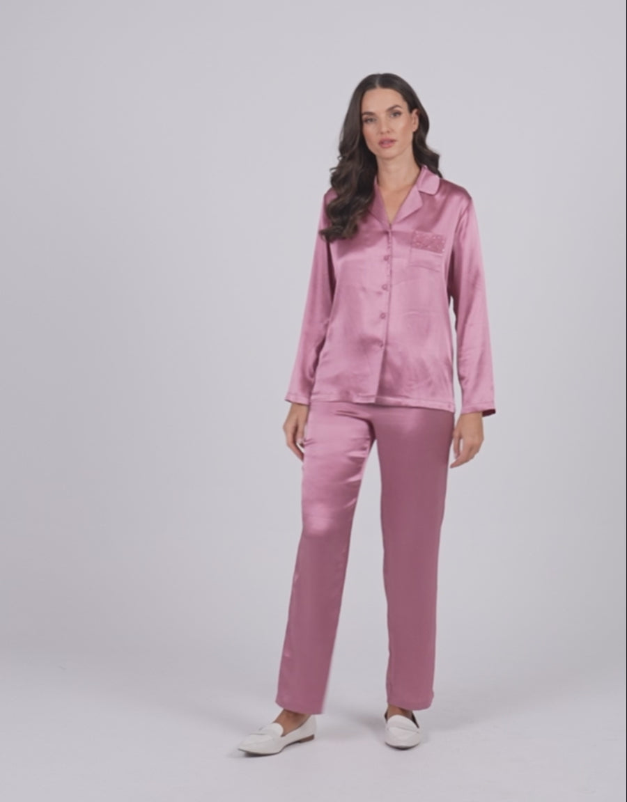 Jacquard Satin Pajama Set