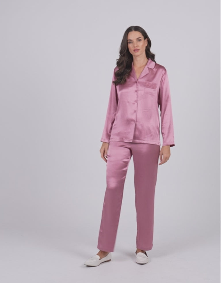 Jacquard Satin Pajama Set