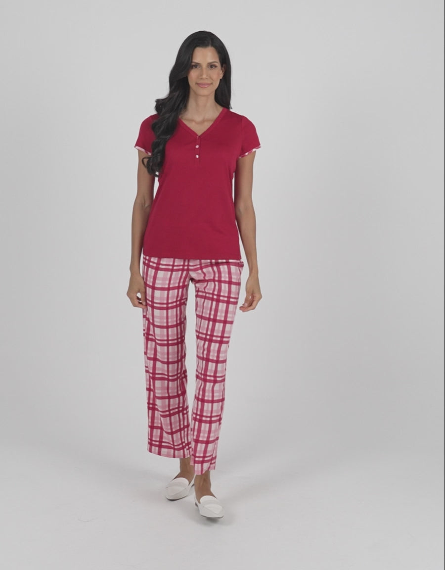 Checked Print Pajama Set
