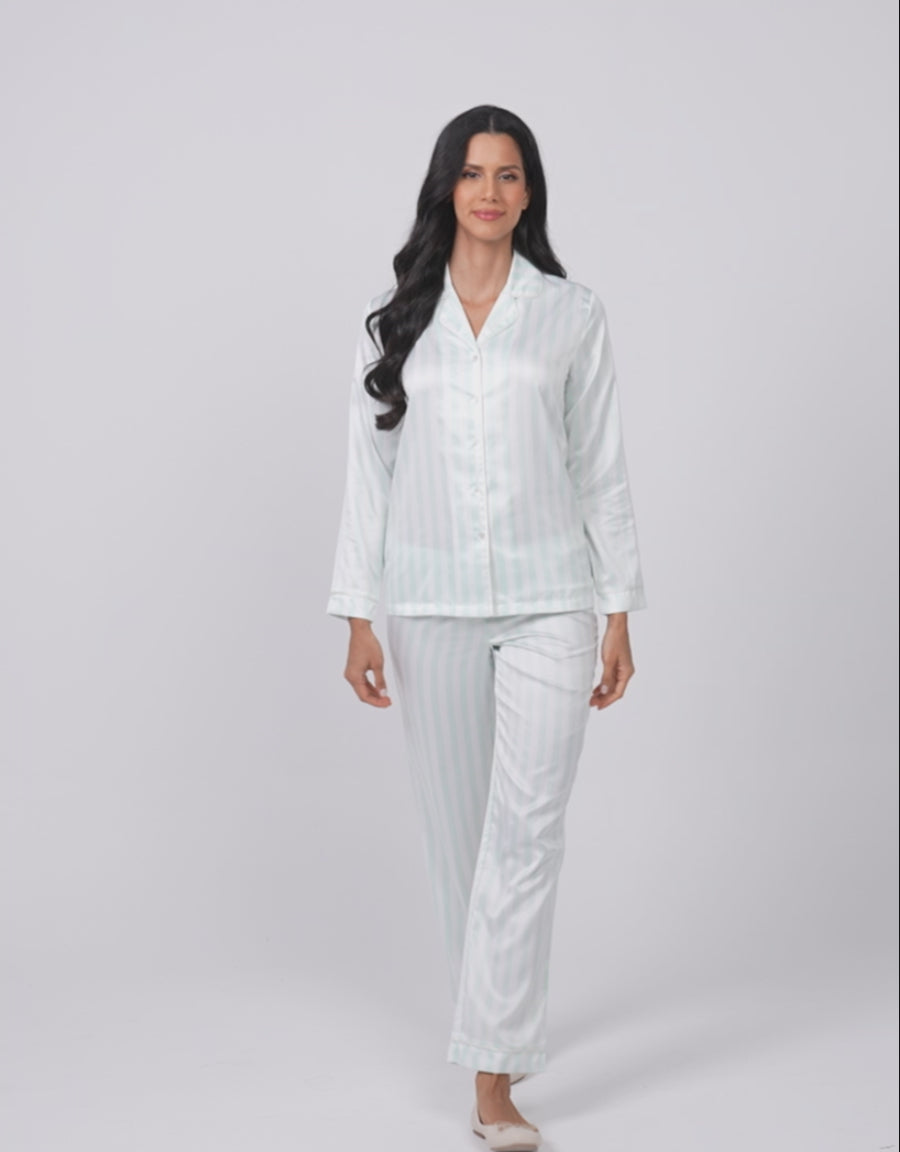 Striped Satin Pajama Set