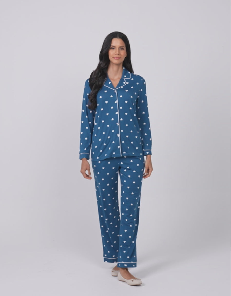 Heart Print Pajama Set