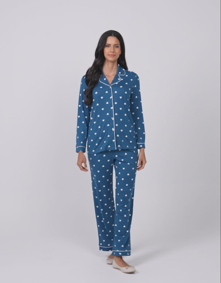 Heart Print Pajama Set