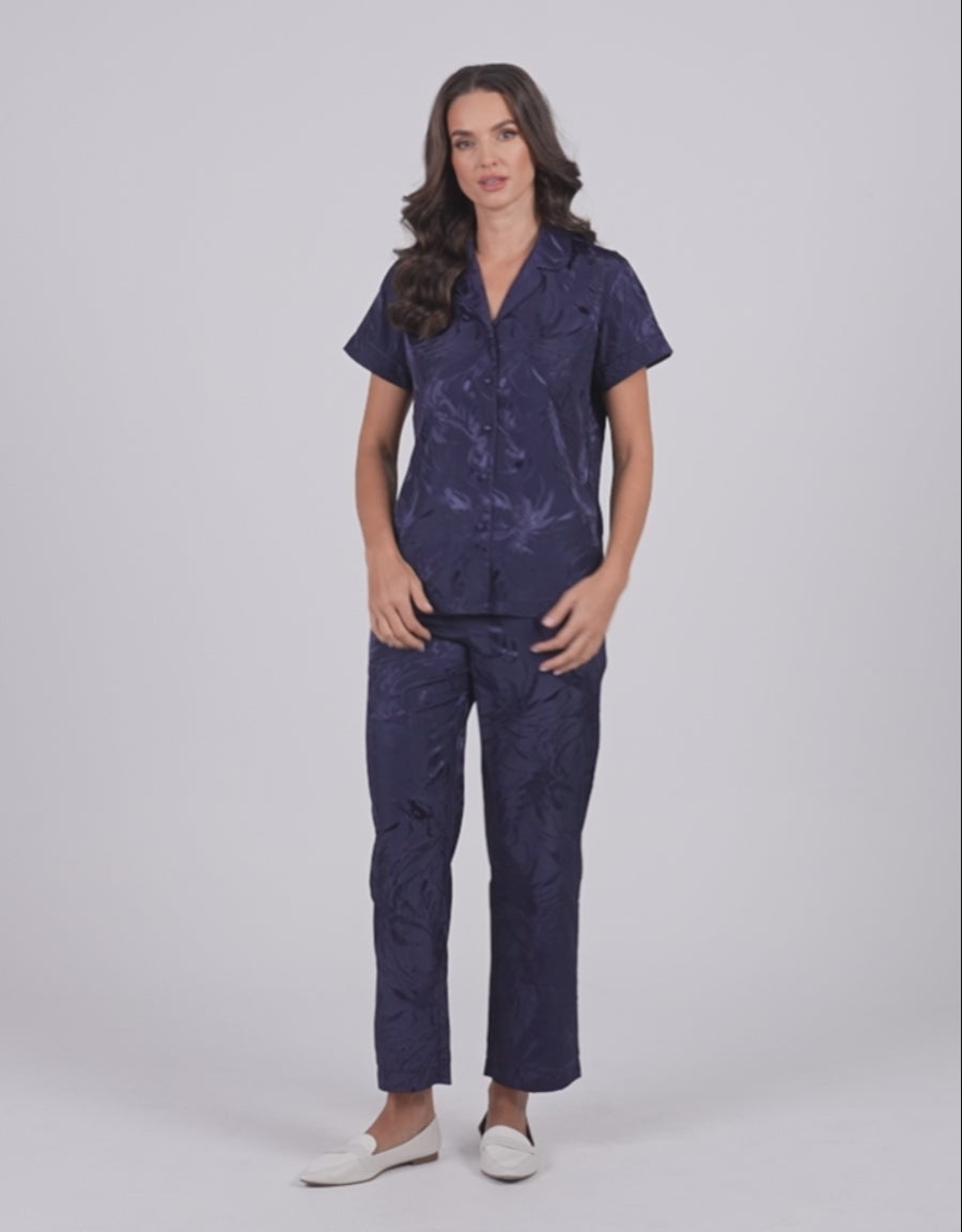 Jacquard Satin Pajama Set