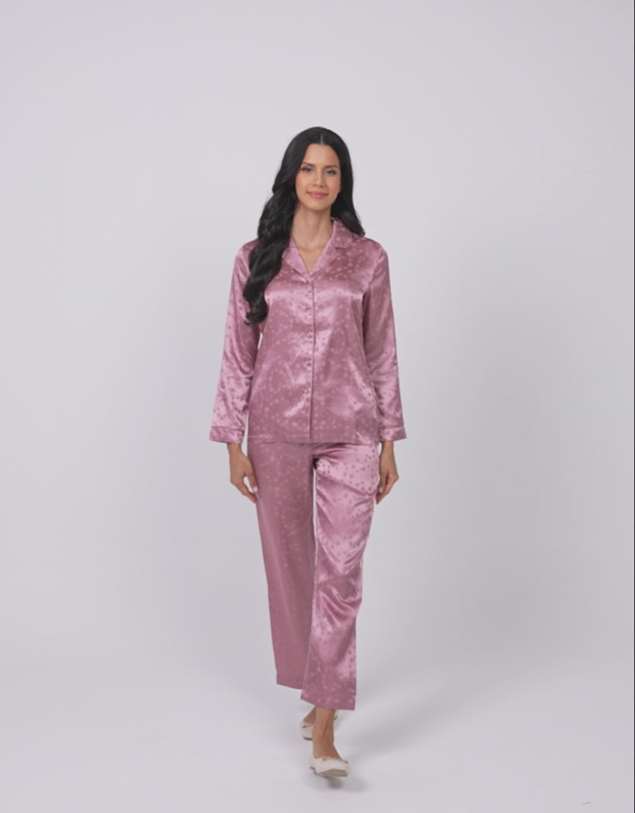 Jacquard Satin Pajama Set