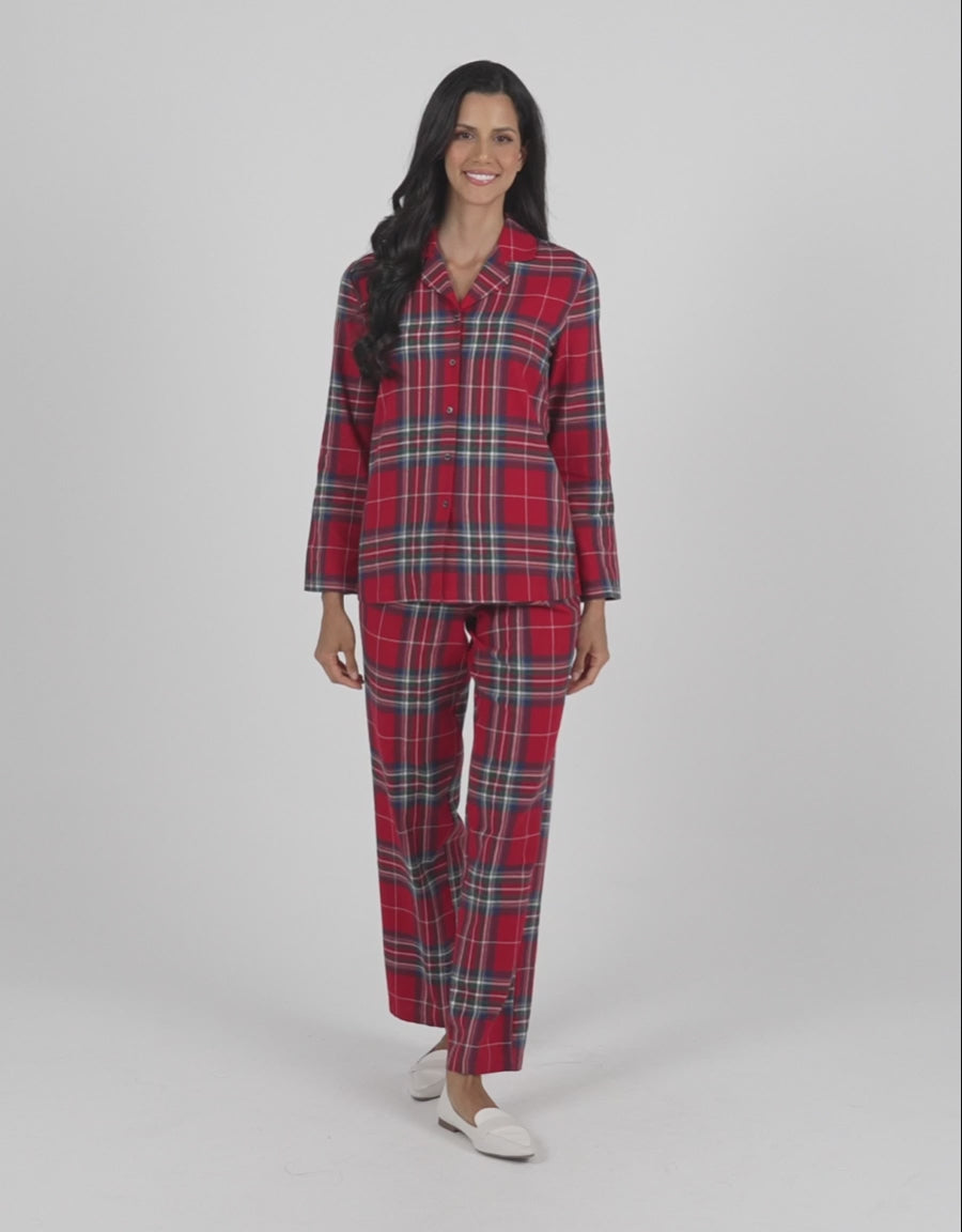 Checked Print Cotton Pajama Set