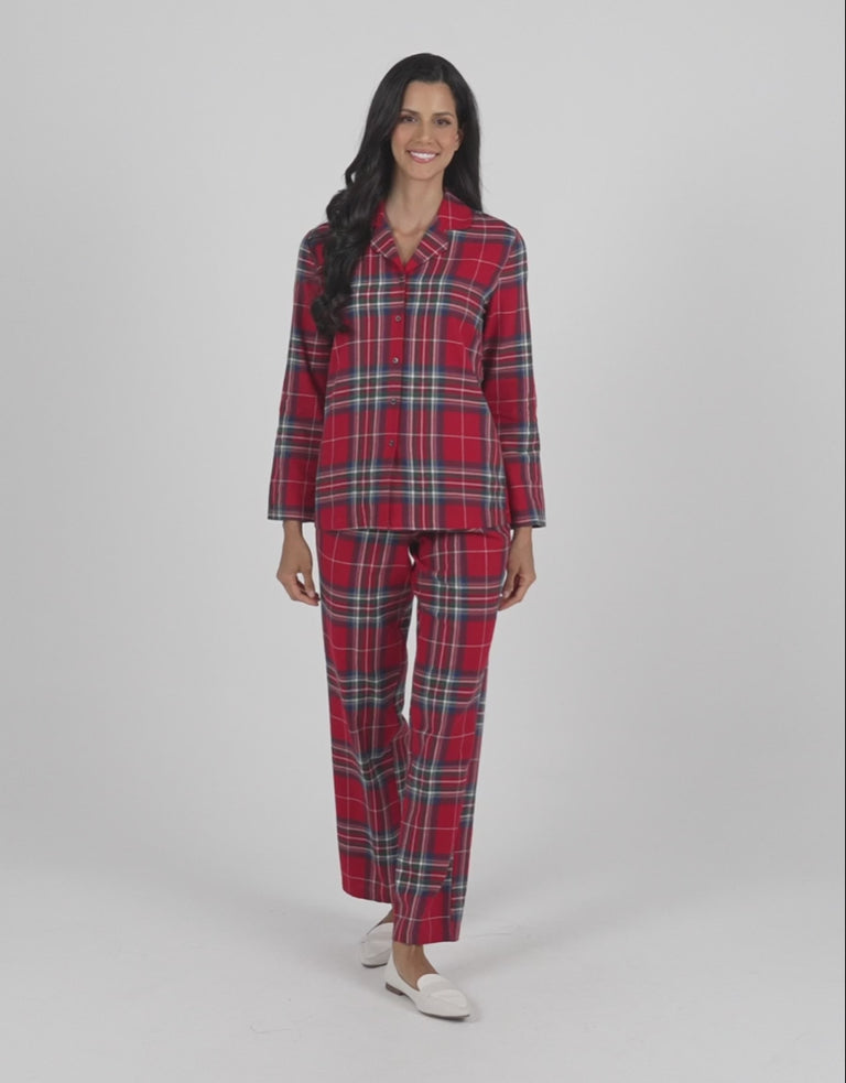 Checked Print Cotton Pajama Set