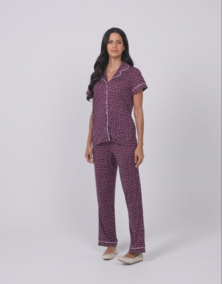 Polka Dot Print Pajama Set