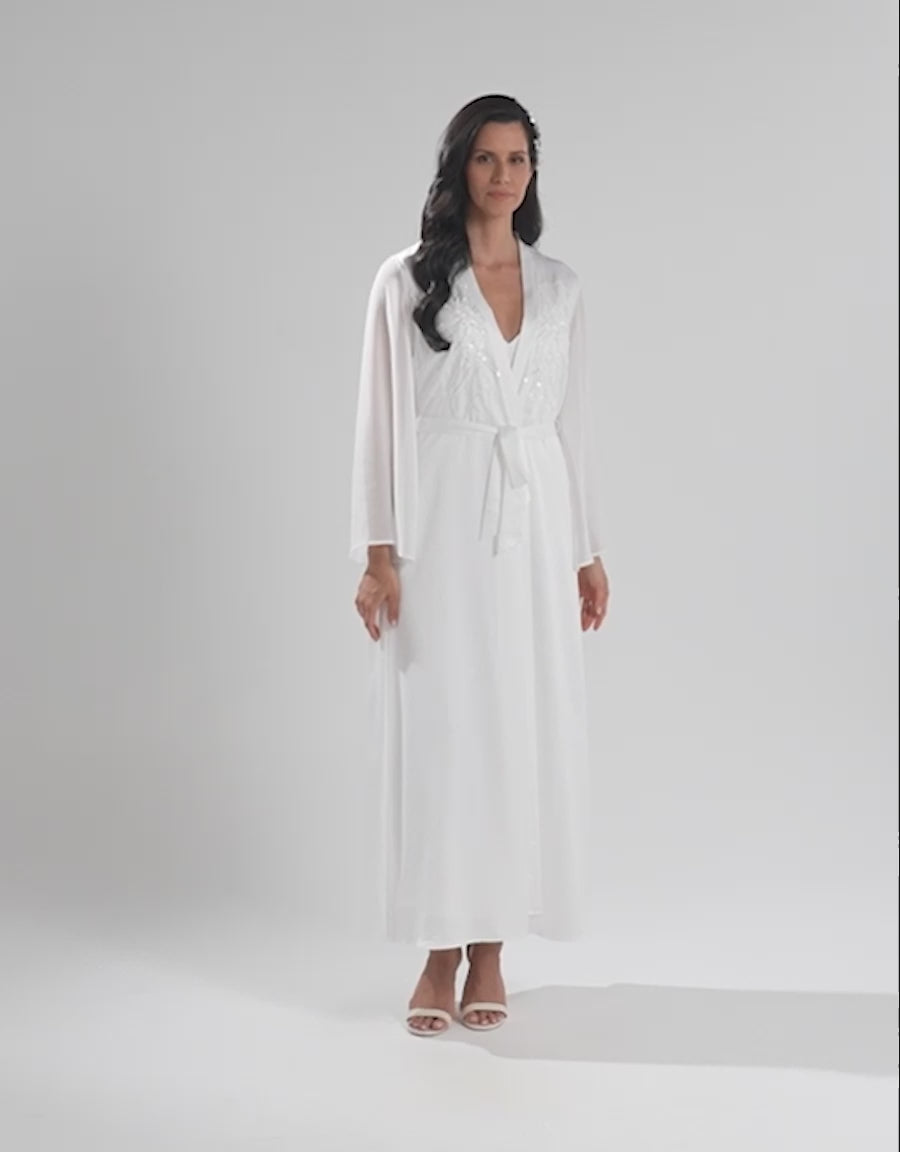 Satin Chiffon Bridal Long Robe
