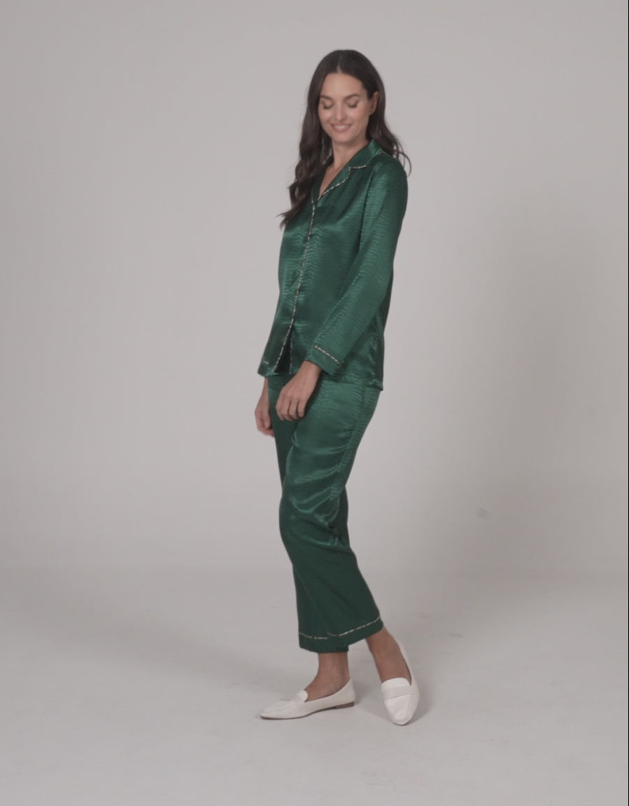 Jacquard Satin Pajama Set