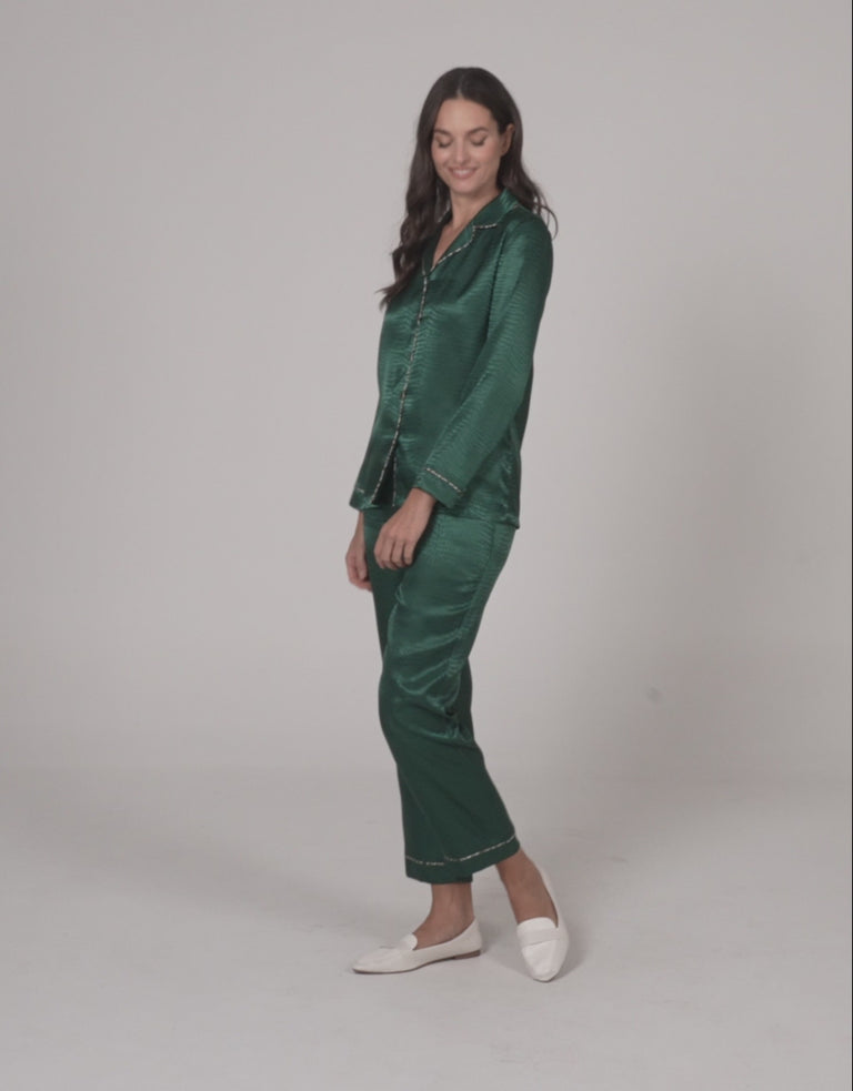 Jacquard Satin Pajama Set