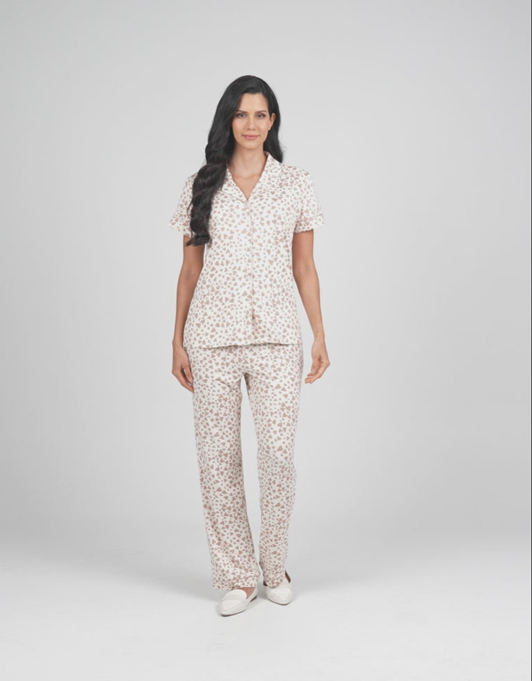 Heart Print Pajama Set