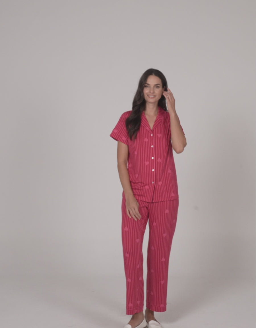 Heart Print Pajama Set