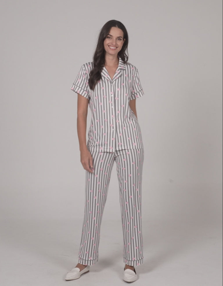 Heart Print Short Pajama Set
