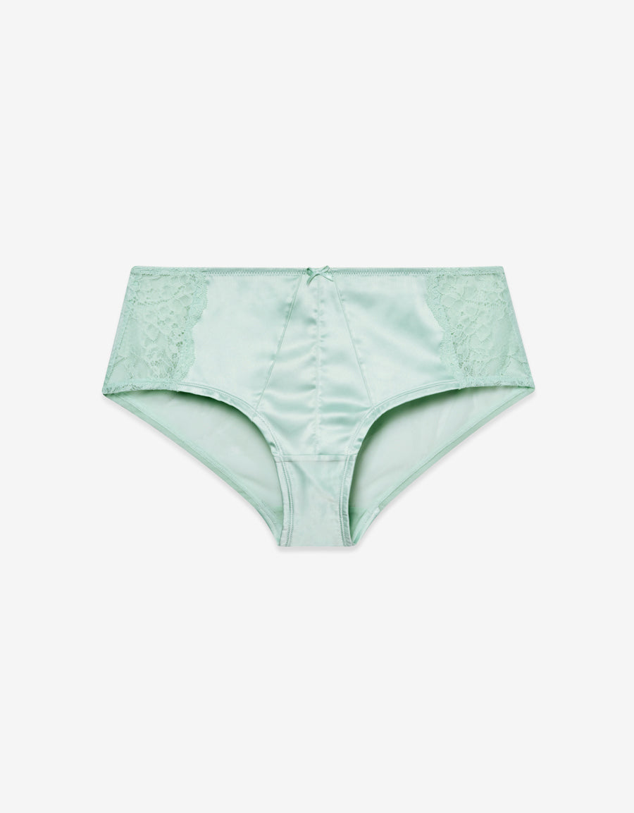 Satin Boxer Panty in Green