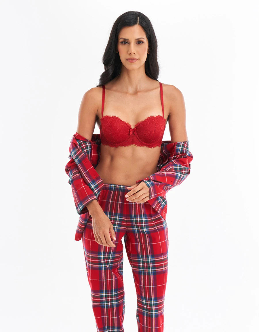 Checked Print Cotton Pajama Set