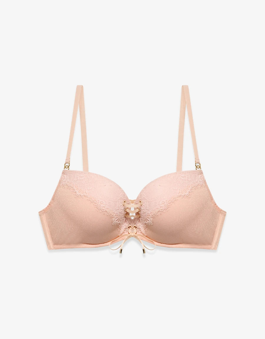 Lace-Trim Push-Up Plunge Bra