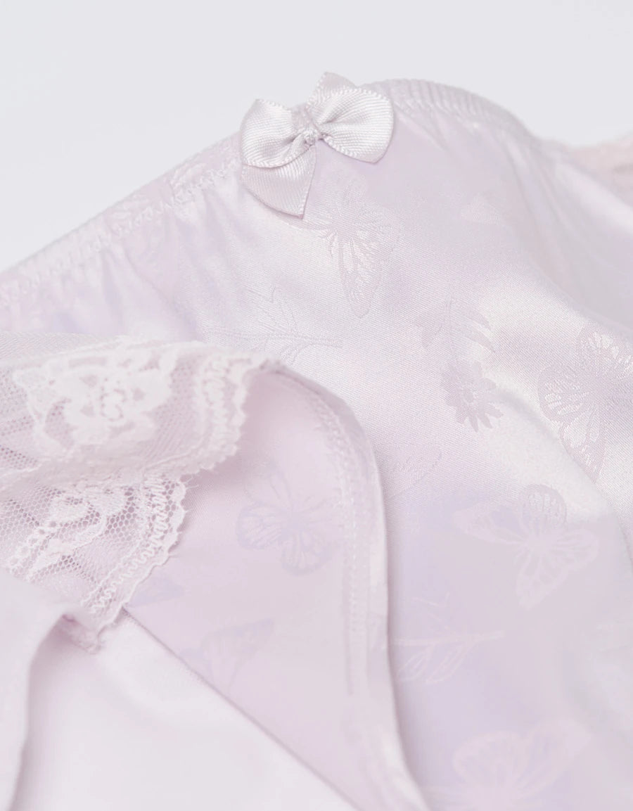 Lace-Trim Satin Bridal Hipster Panty
