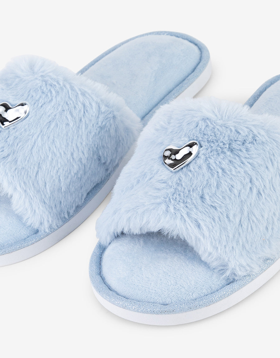 Faux Fur Close Toe Slipper