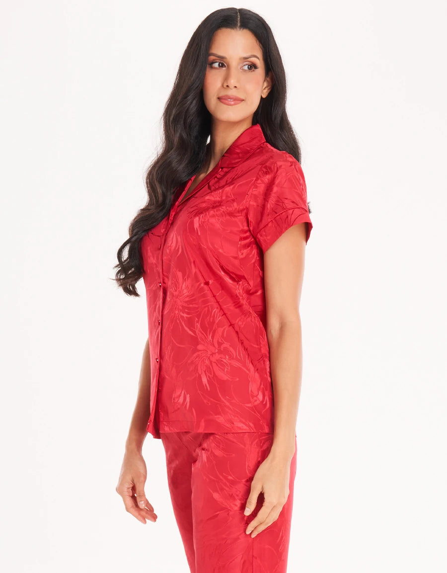 Jacquard Satin Short Pajama Set