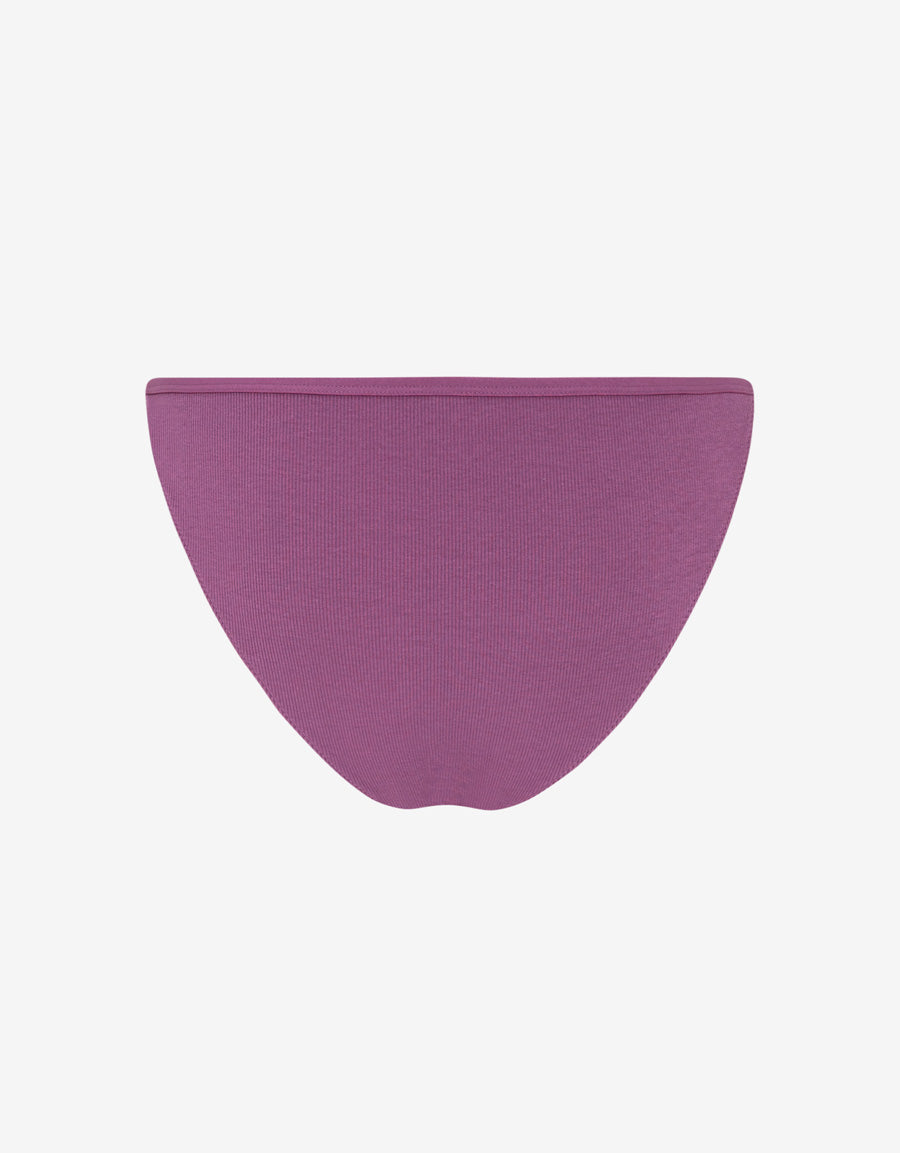 Lace-Trim Cotton Rib Tanga Panty