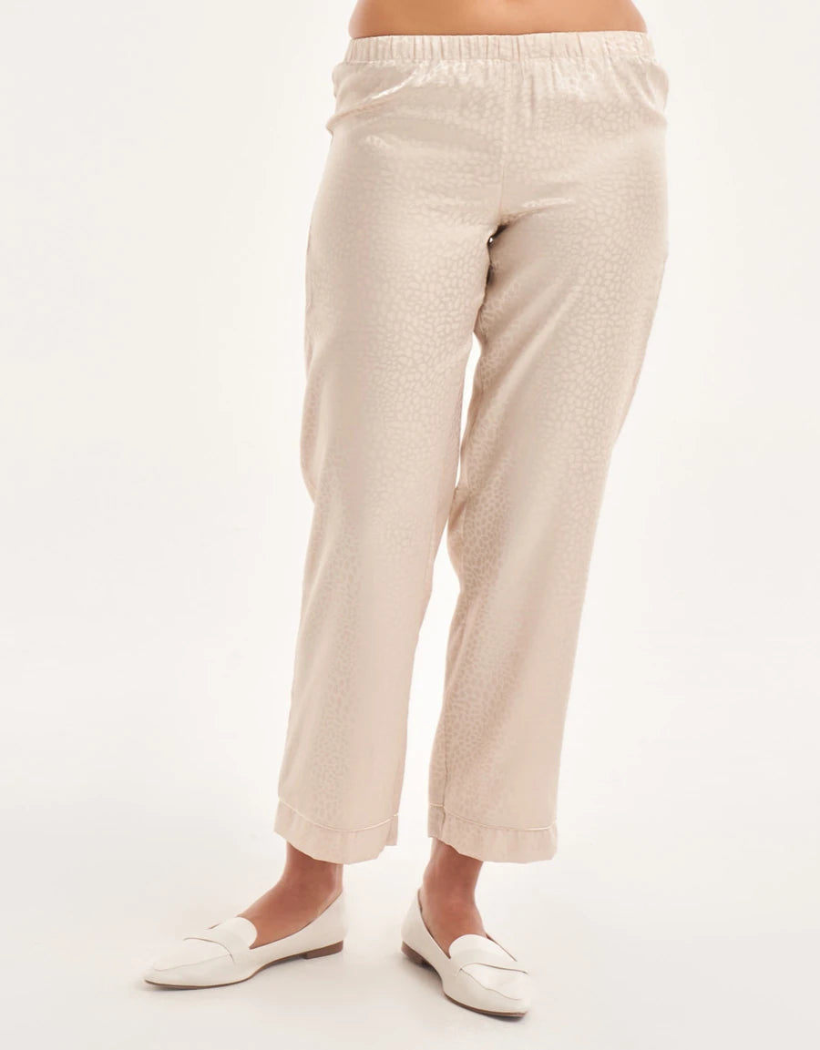 Leopard Print Jacquard Satin Pajama Set