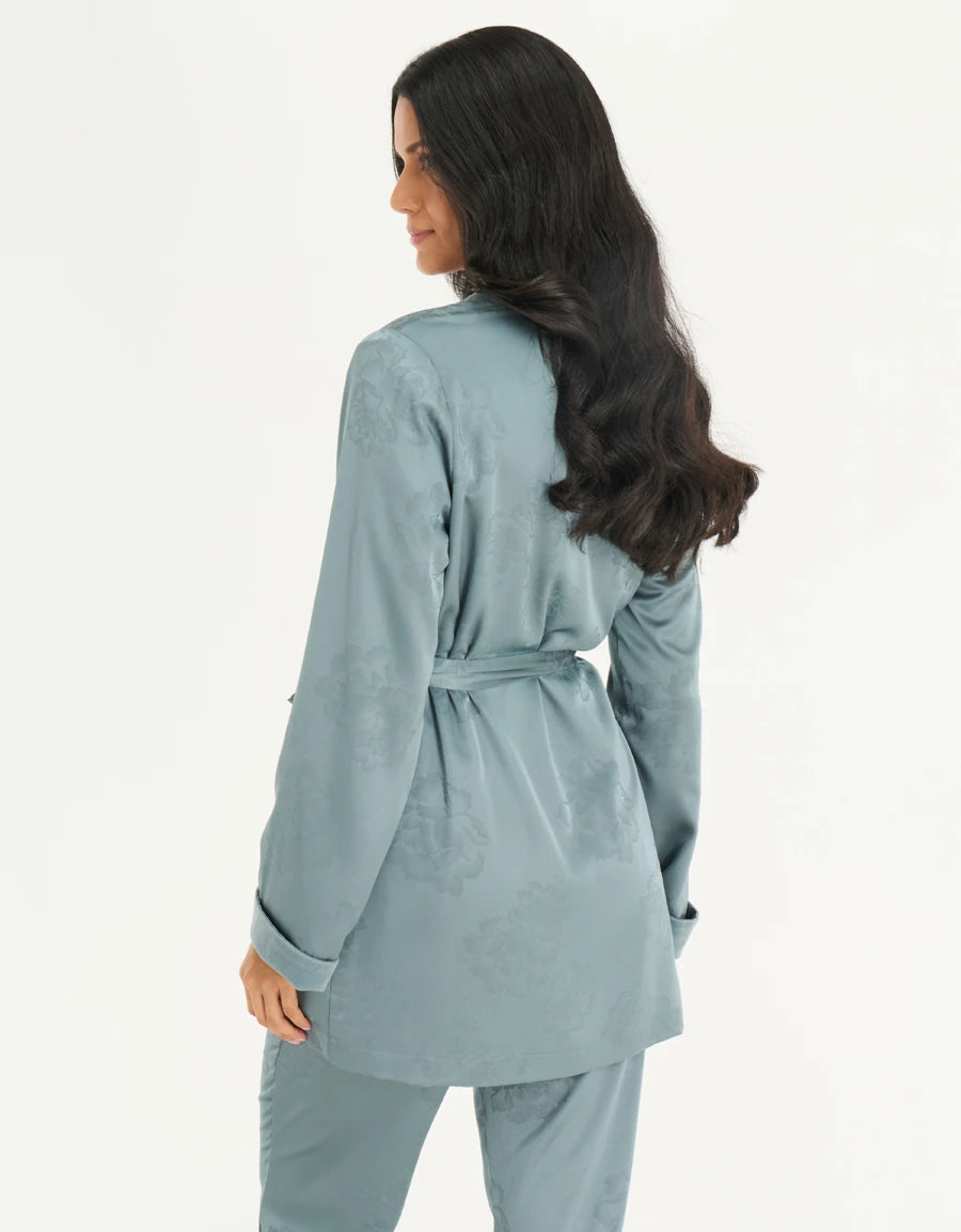 3-Piece Jacquard Satin Pajama Set