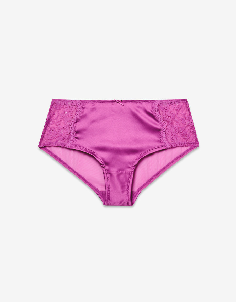 Satin Boxer Panty in Purple