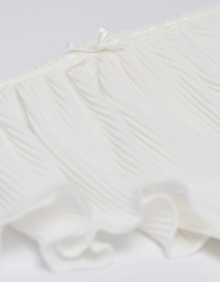 Lace-Trim Chiffon Bridal Thong Panty