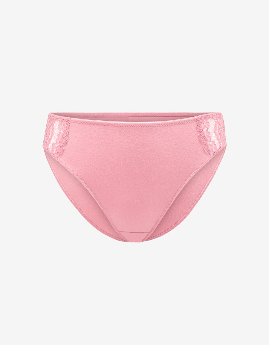 Lace-Trim Microfiber Bikini Panty