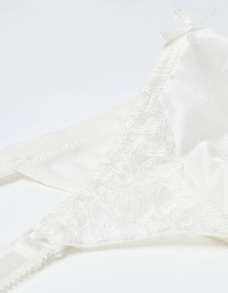 Embroidered Microfiber Thong Panty