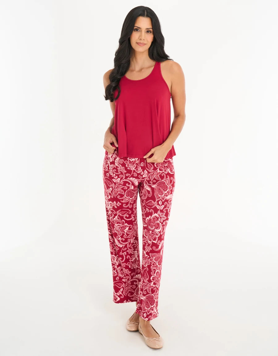 Paisley Print Satin Pajama Set