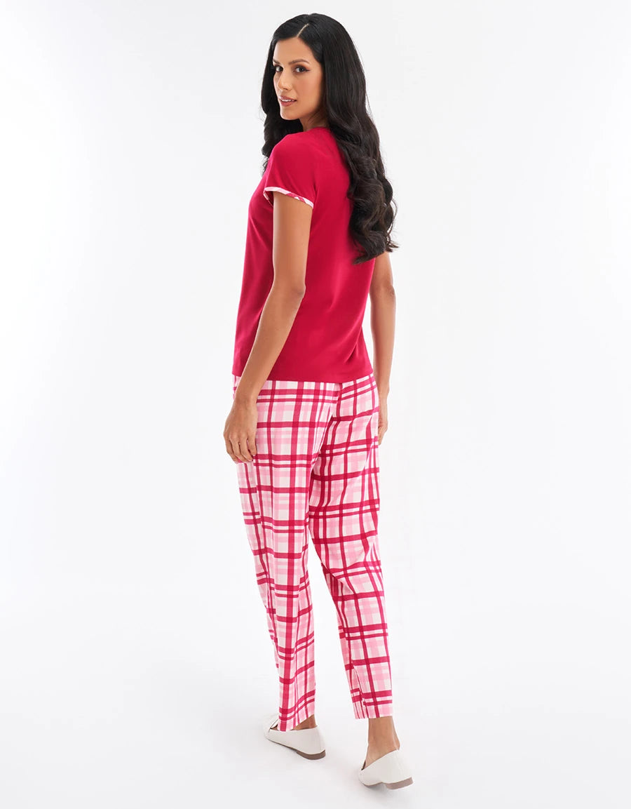Checked Print Pajama Set