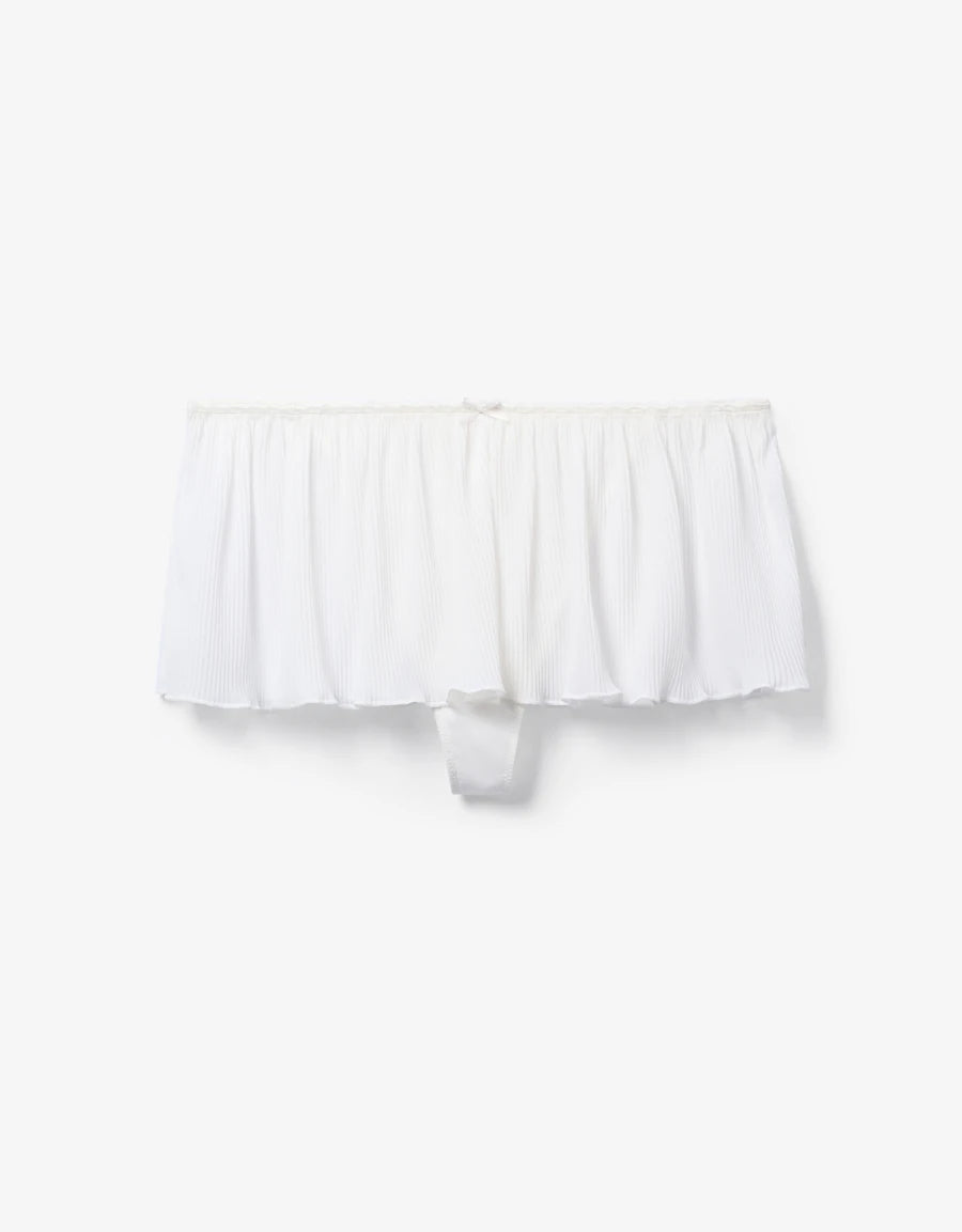 Lace-Trim Chiffon Bridal Thong Panty
