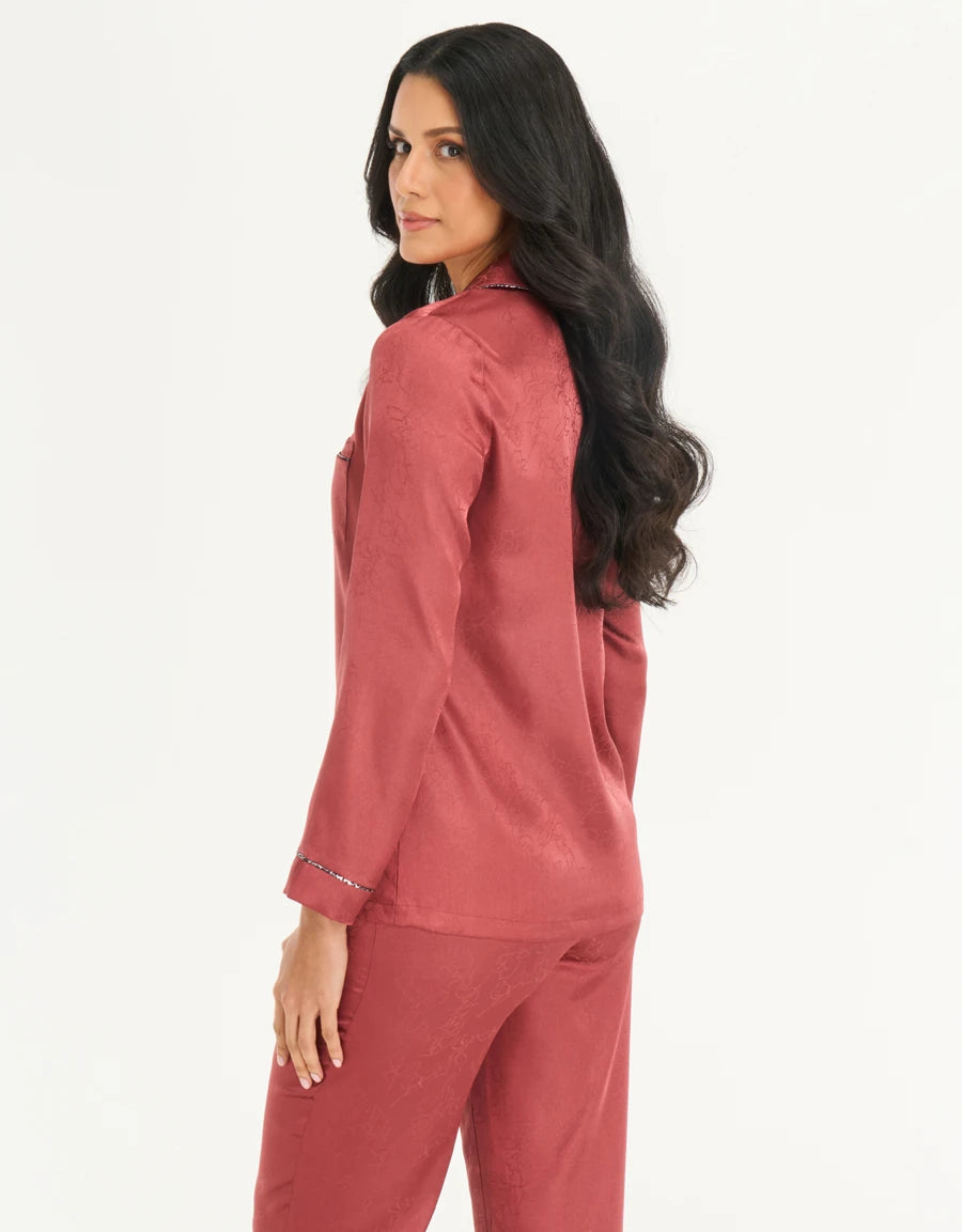 Jacquard Satin Pajama Set