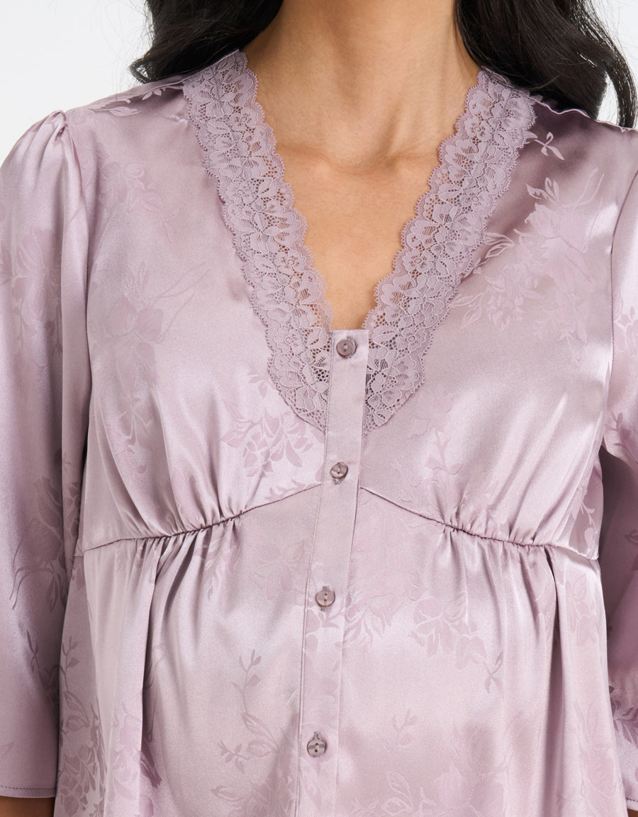 Satin Maternity Pajama Set