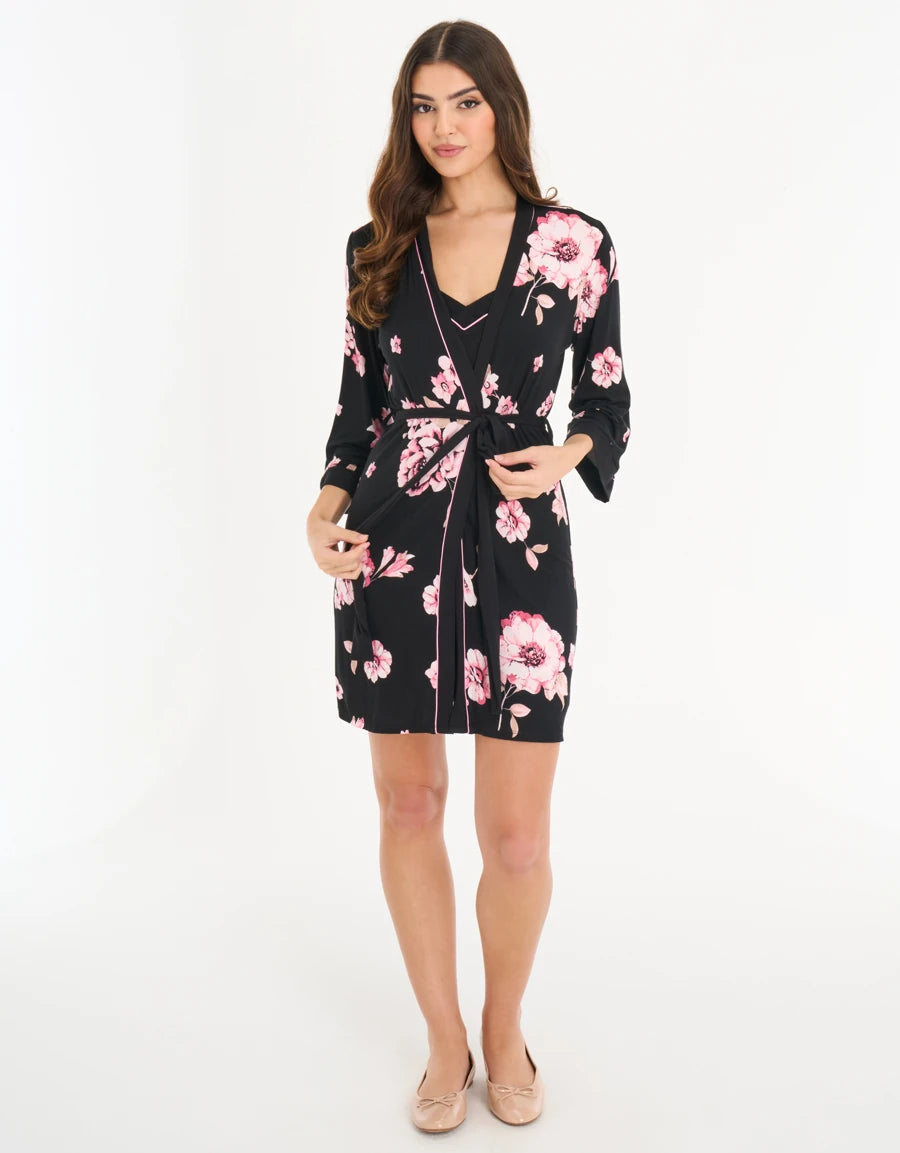 Floral Print Short Dress Set
