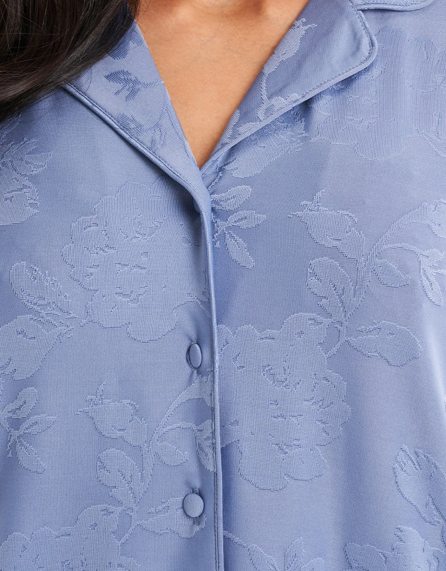Floral Print Jacquard Pajama Set