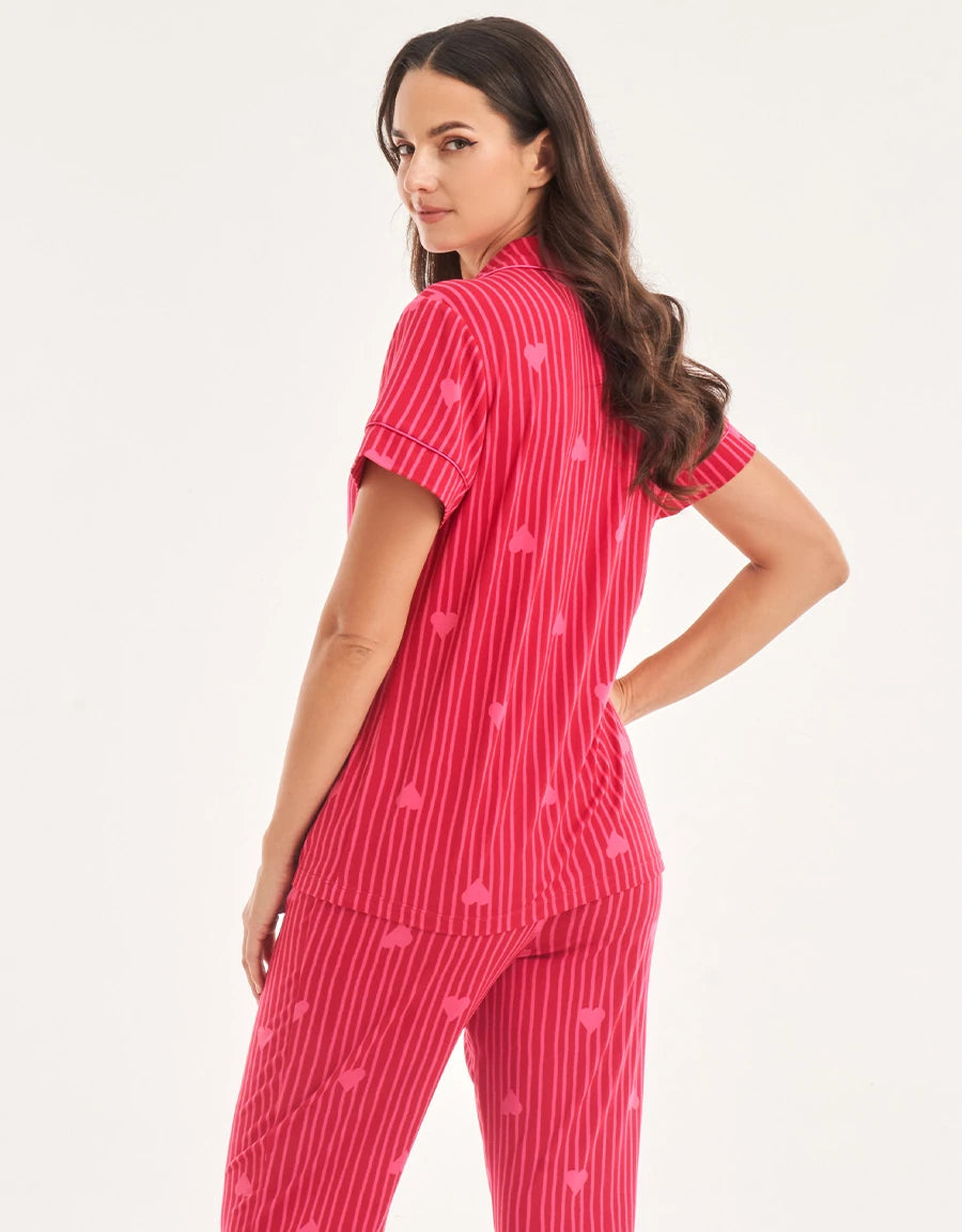 Heart Print Pajama Set